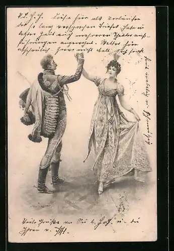 Künstler-AK M. Munk Nr. 153: Paar in Tanzposition