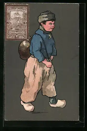 Künstler-AK M. Munk Nr. 189: Niederländischer Knabe in Tracht