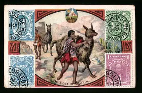 Sammelbild Peter Lentes, Aachener Kaffee-Rösterei, Post in Bolivien