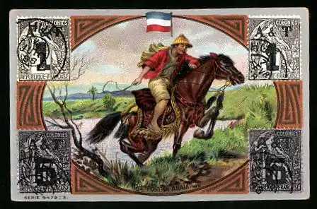 Sammelbild J. G. Weiss, Kaiser Barbarossa-Kaffee, Post in Anam