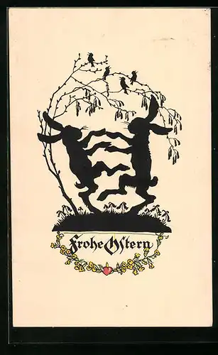 Künstler-AK Georg Plischke: Osterhasen beim Tanzen