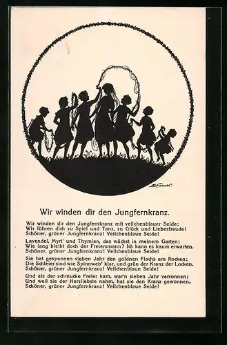 Künstler-AK Elsbeth Forck: Wir winden dir den Jungfernkranz