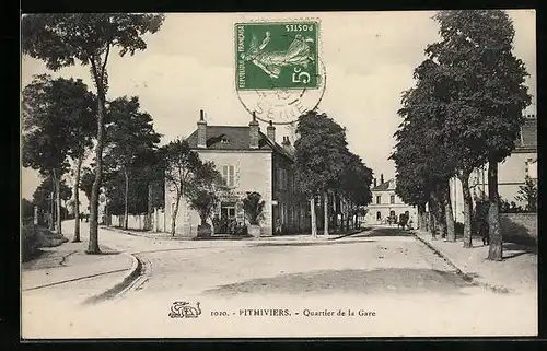 AK Pithiviers, Quartier de la Gare, Bahnhof