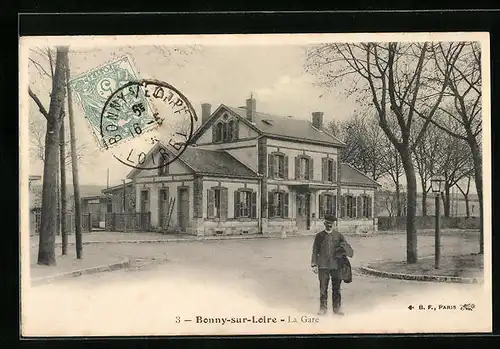 AK Bonny-sur-Loire, La Gare, Bahnhof