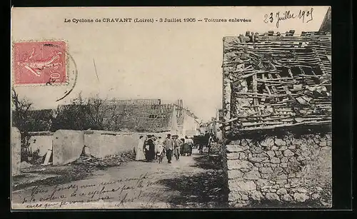 AK Cravant, Toitures enlevées, Unwetter