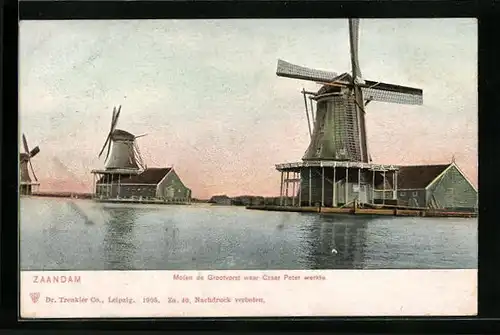 AK Zaandam, Molen de Grootvorst waar Czaar Peter erkte, Windmühle