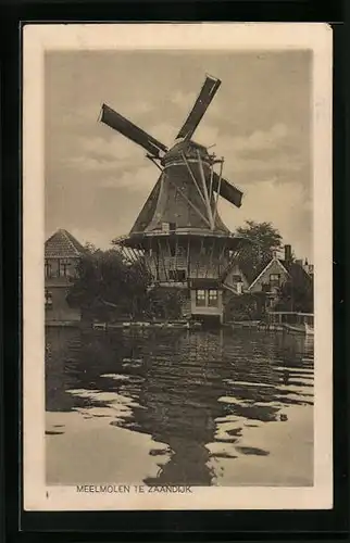 AK Zaandijk, Meelmolen, Windmühle am Wasser