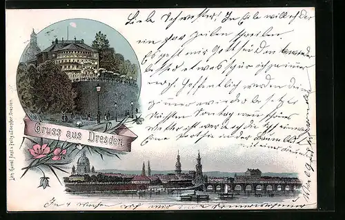 Lithographie Dresden, Kgl. Belvedere, Totalansicht