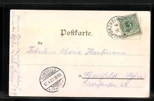 Lithographie Remagen, Rolandsbogen, Apollinariskirche, Totalansicht