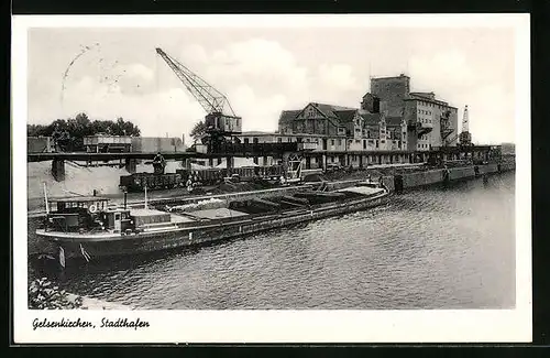 AK Gelsenkirchen, Stadthafen aus der Vogelschau