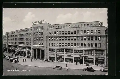 AK Gelsenkirchen, Sparkasse aus der Vogelschau