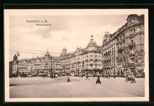 AK Frankfurt a. M., Bahnhofplatz