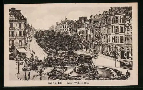 AK Köln-Neustadt, Kaiser-Wilhelm-Ring aus der Vogelschau