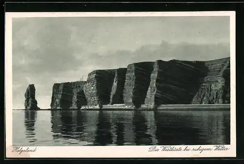 AK Helgoland, Die Westküste bei ruhigem Wetter