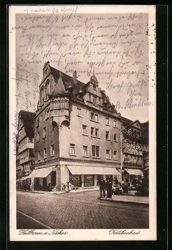 AK Heilbronn a. Neckar, Strassenpartie am Kätchenhaus