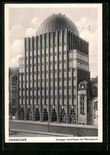 AK Hannover, Anzeiger Hochhaus mit Planetarium, Goseriede 5 /6