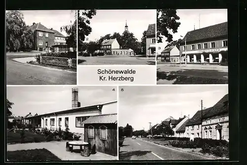 AK Schönewalde /Kr. Herzberg, Kinderkrippe Pitti, Ernst-Thälmann-Strasse, Einkaufszentrum