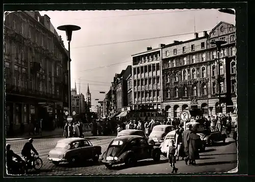 AK Gelsenkirchen, Bahnhofsvorplatz mit Hotel zur Post