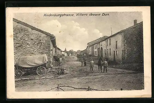 AK Villers devant Dun, Hindenburgstrasse