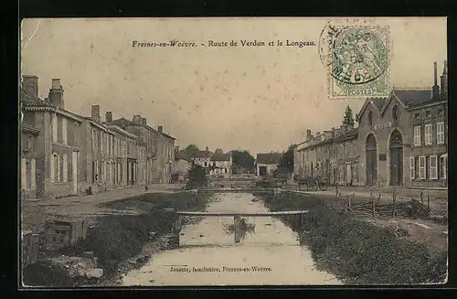 AK Fresnes-en-Woevre, Route de Verdun et le Longeau