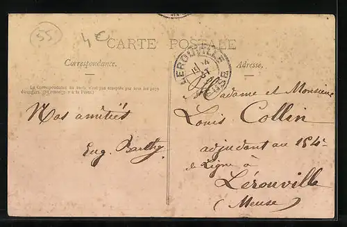 AK Fresnes-en-Woevre, Route de Verdun et le Longeau