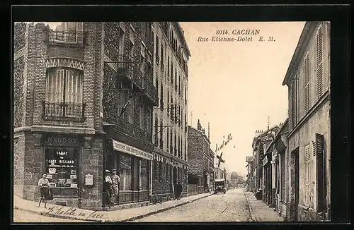 AK Cachan, Rue Etienne-Dolet, Strassenpartie