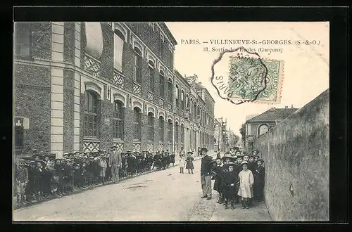 AK Villeneuve-St.-Georges, Sortie des Écoles, Garcons