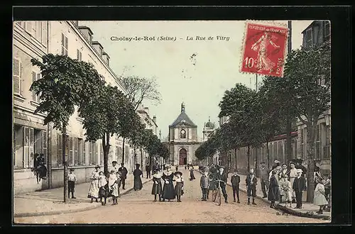 AK Choisy-le-Roi, La Rue de Vitry, Strassenpartie