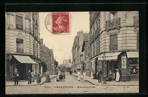 AK Charenton, Rue Nouvelle, Strassenpartie