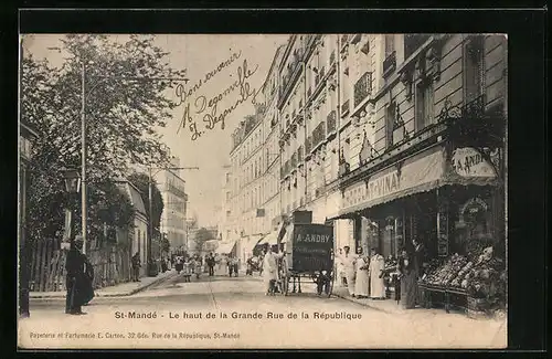 AK Saint-Mandé, Le haut de la Grande Rue de la Republique