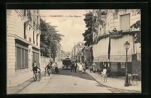 AK Champigny, La Rue Mignon, Cafe du Commerce