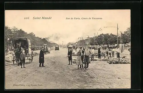 AK Saint-Mandé, Rue de Paris, Cours de Vincennes, Strassenbau