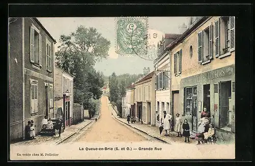 AK Le Queue-en-Brie, Grande Rue
