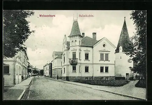 AK Weissenhorn, Blick in die Bahnhofstrasse