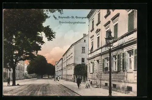 AK Bayreuth-St. Georgen, Blick in die Brandenburgerstrasse