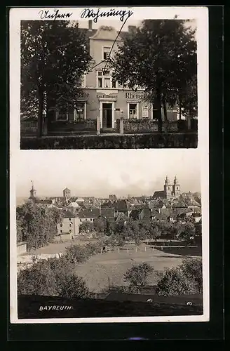 Foto-AK Bayreuth, Gasthaus Rheingold, Totalansicht