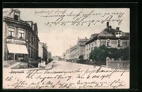 AK Bayreuth, Jägerstrasse mit Anwohnern