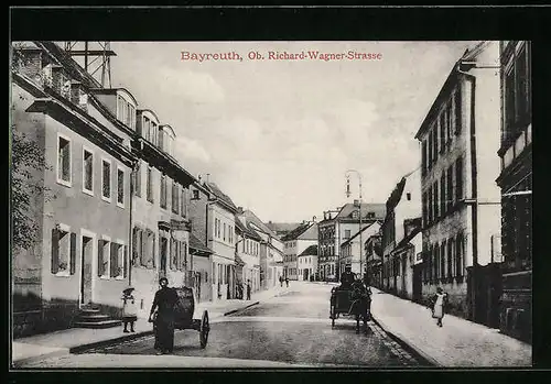 AK Bayreuth i. B., Obere Richard-Wagner-Strasse mit Geschäften
