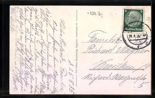 AK Moosing bei Bayreuth, Ortspartie mit Gasthaus