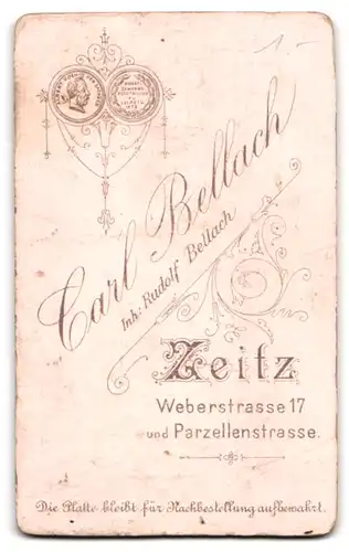 Fotografie Atelier Bellach, Zeitz, Weberstrasse 17, Heranwachsende Dame im verzierten Kleid