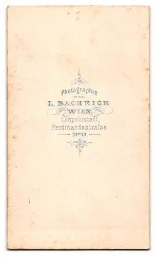 Fotografie L. Bachrich, Wien, Portrait ältere Dame im reifrock Kleid mit Samtmantel und Muff, Habe