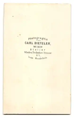 Fotografie Carl Dietzler, Wien, Portrait junge Dame im hellen reifrock Kleid posiert im Atelier