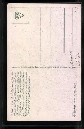Künstler-AK Otto Kubel: Brüder Grimm, Frau Holle, Mädchen mit goldener Spindel bei der Mutter, Märchen