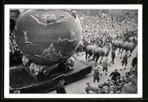 AK München, Festzug zur Eröffnung des Deutschen Museums 1925, Festwagen Die Erde