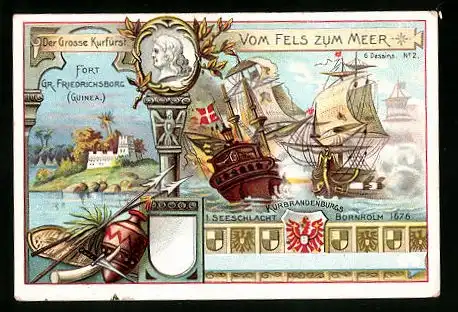 Sammelbild Liebig, Vom Fels zum Meer, 1. Seeschlacht Bornholm 1676