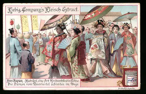 Sammelbild Liebig, Aus Japan, Matsuri