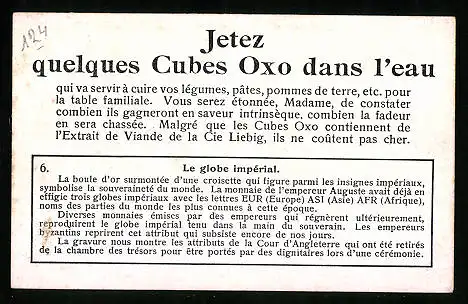 Sammelbild Oxo, Le globe Impérial