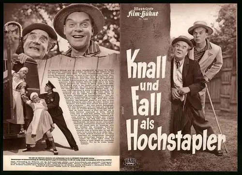 Filmprogramm IFB Nr. 1660, Knall und Fall als Hochstapler, Hans Richter, Rudolf Carl, Regie: Hubert Marischka