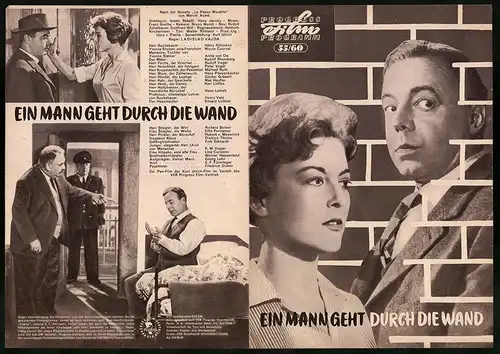 Filmprogramm PFP Nr. 55 /60, Ein Mann geht durch die Wand, Heinz Rühmann, Nicole Courcel, Regie: Ladislao Vajda
