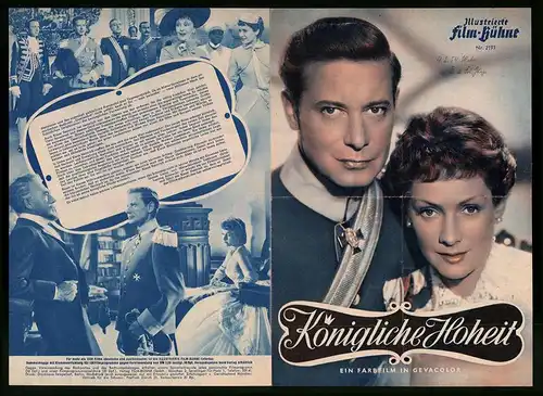Filmprogramm IFB Nr. 2197, Königliche Hoheit, Dieter Borsche, Ruth Leuwerik, Regie: Harald Braun